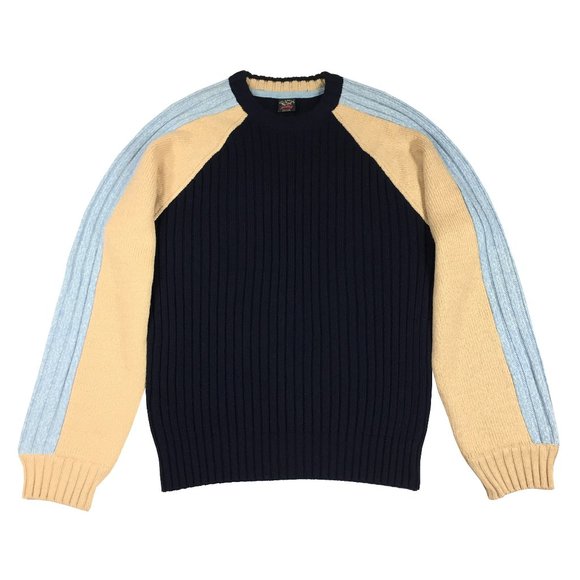 Paul & Shark Other - Paul & Shark Yachting 100% Wool Sweater Mens Size L SLIM FIT Blue & Brown